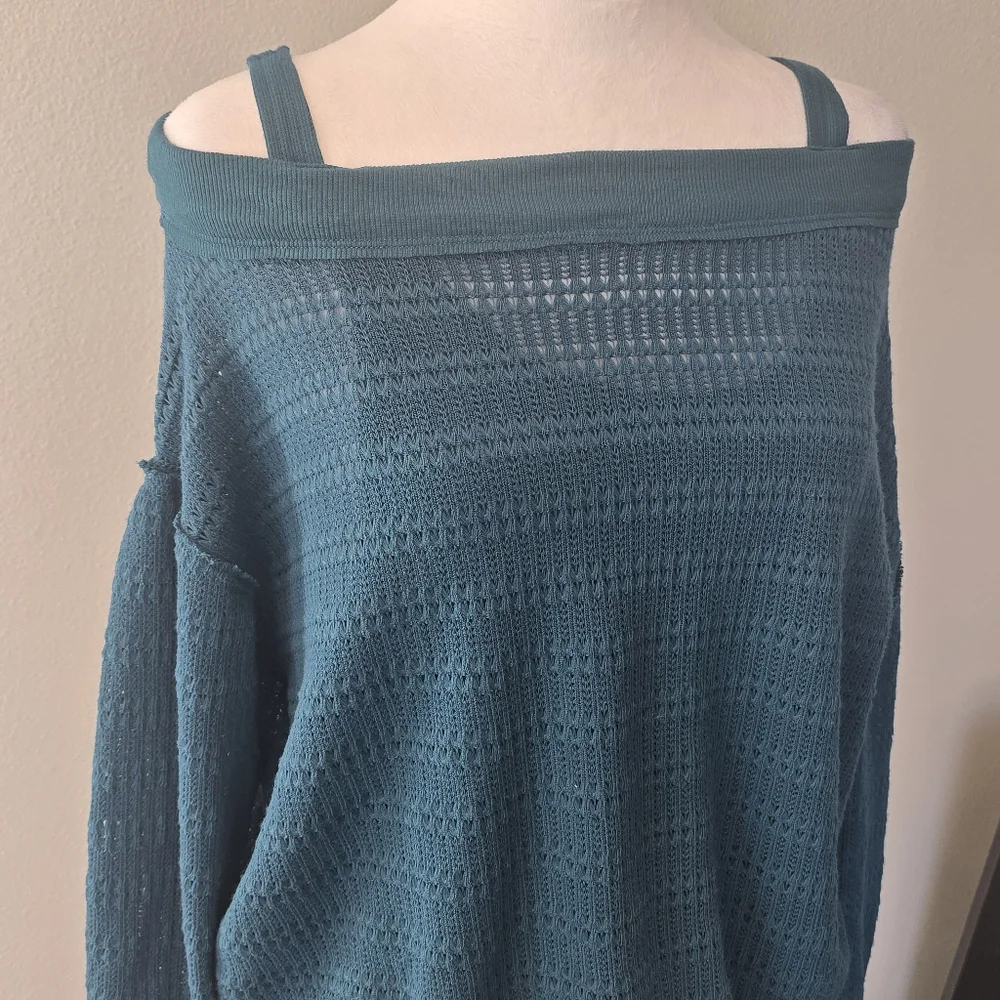 Free People‎ Woven Knit Off Shoulder Top Size XS